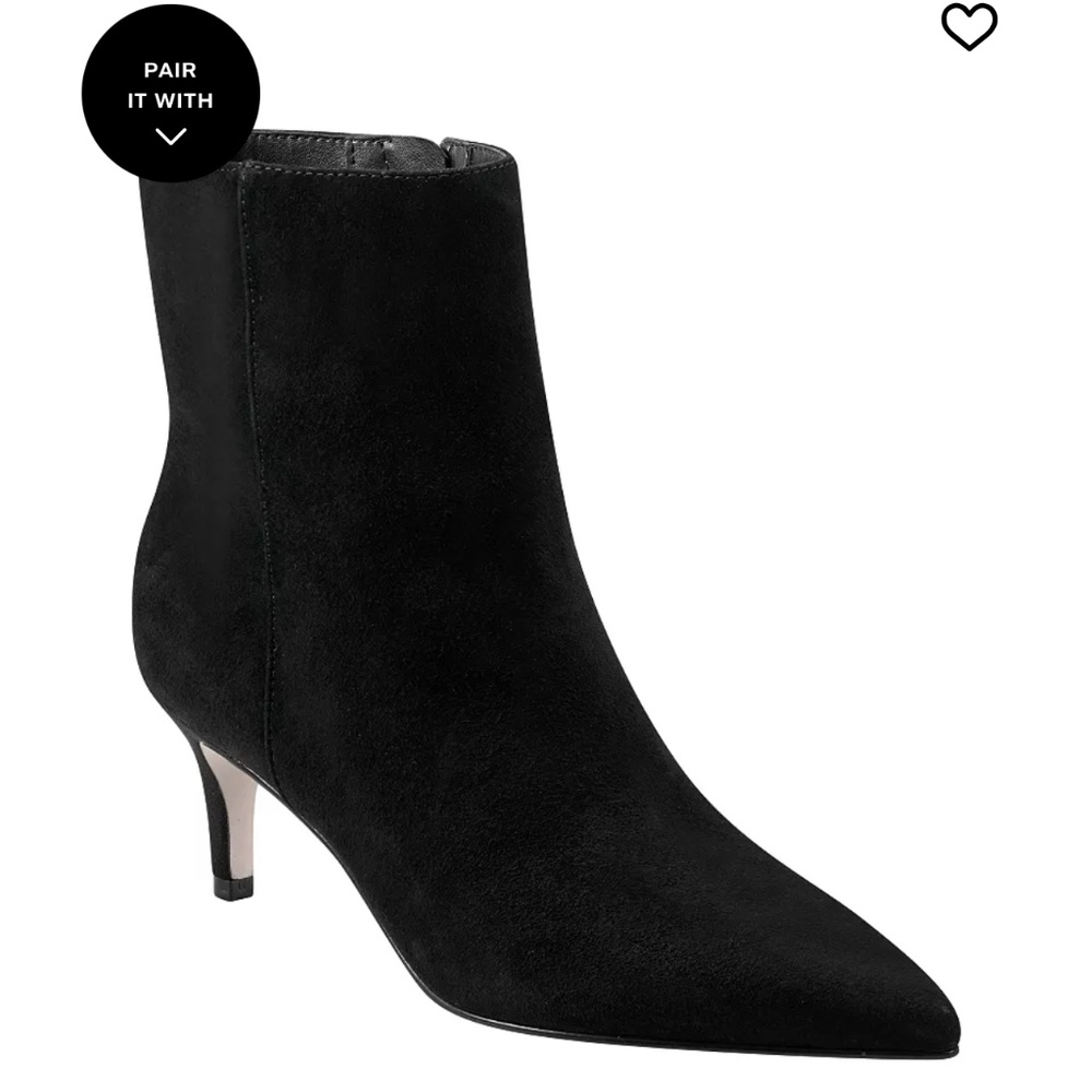 Marc Fisher pointy toe kitten heel booties